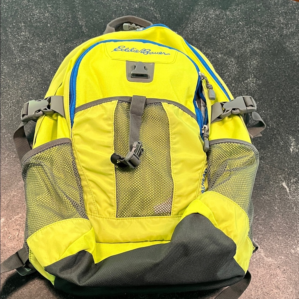 Eddie Bauer Lime Green Backpack with Blue Trim